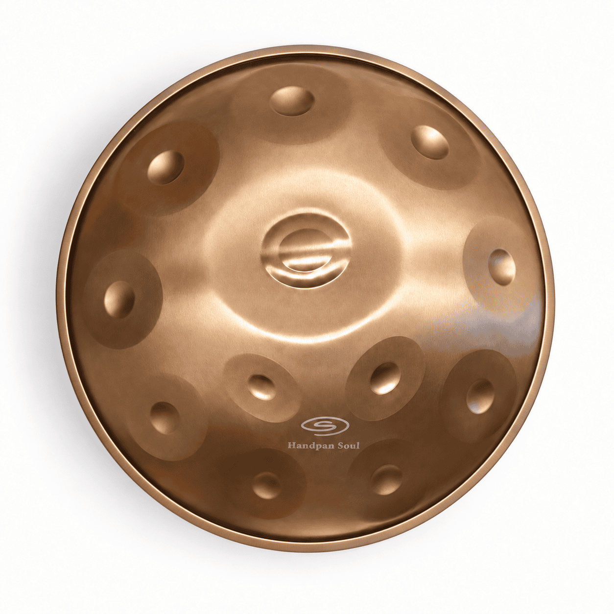 SOUL8 D Kurd 12+2 stainless steel handpan, front view